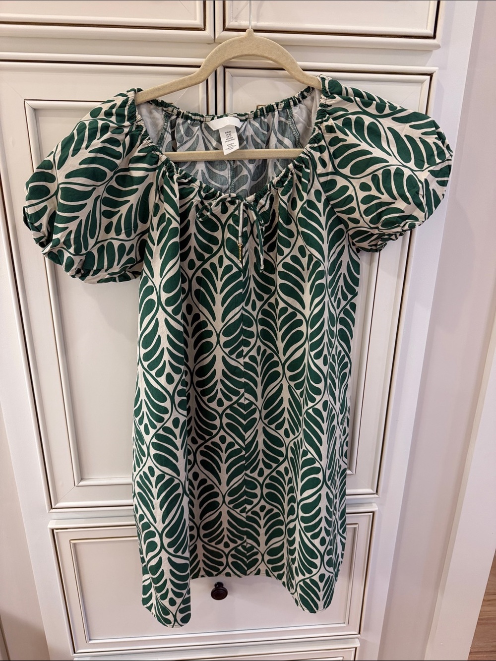 H&M green/white dress